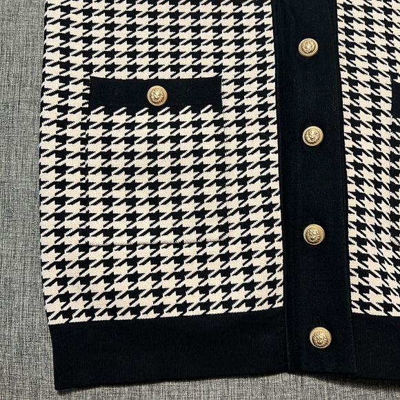 Sandro Dane Oversized Houndstooth Cardigan Size 0 - Picture 8 of 9